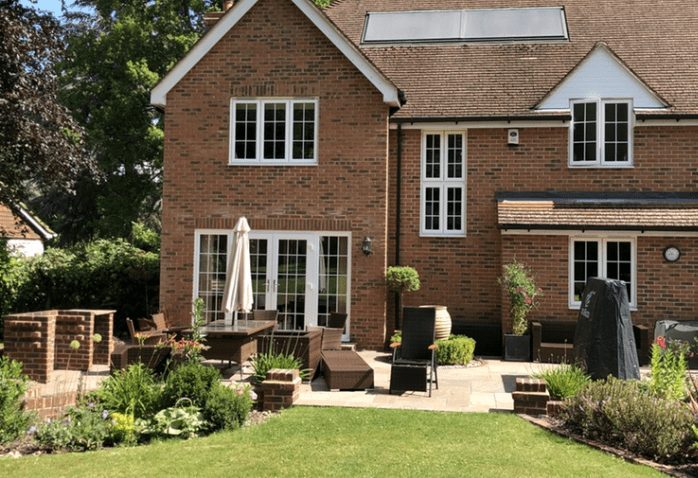 Brick BBQ and Indian sandstone