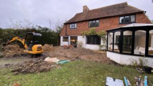 Clearing the old patio